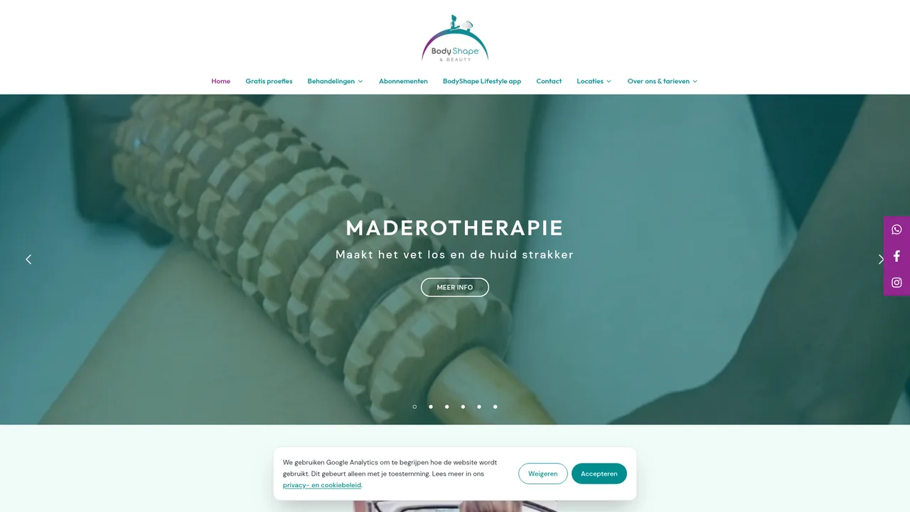 Body Shape & Beauty salon website for Kapelle and Vlissingen in the Netherlands