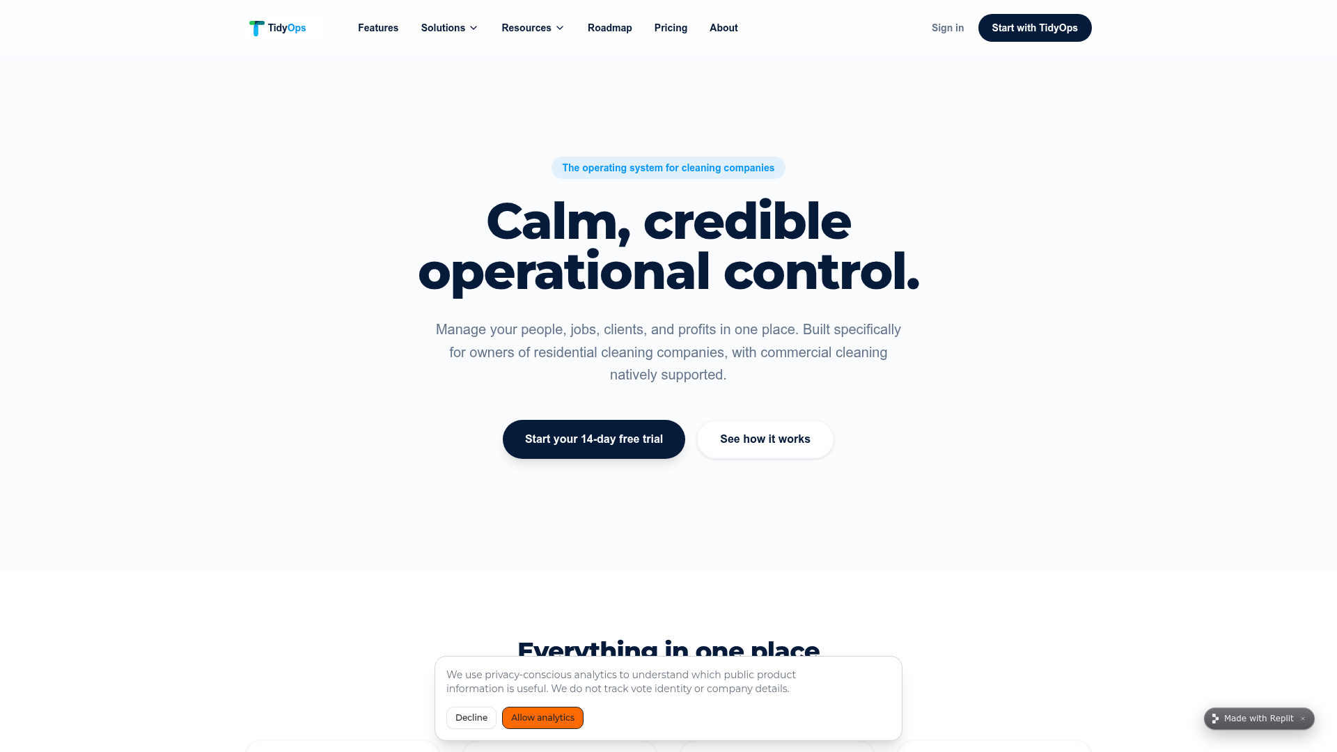 TidyOps operations software for cleaning companies